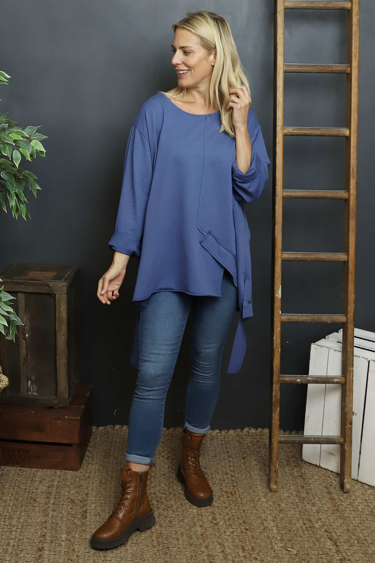 Mercer Asymmetric Cotton Top Blue
