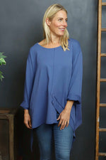 Mercer Asymmetric Cotton Top Blue Blue - Mercer Asymmetric Cotton Top Blue