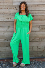 Seagrove Bardot Jumpsuit Green Green - Seagrove Bardot Jumpsuit Green