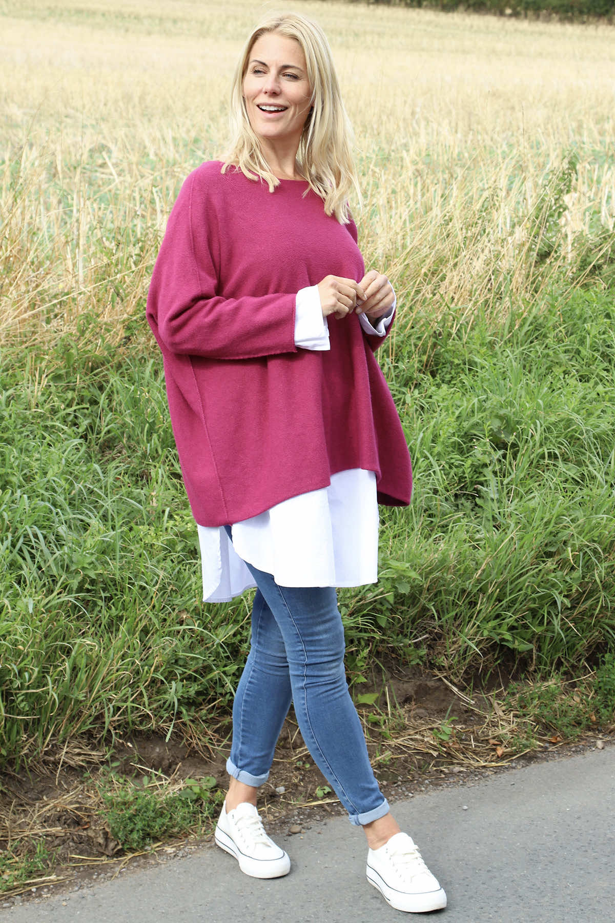 Leah Knitted Jumper Berry