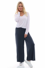 Alessia Cotton Trousers Charcoal Charcoal - Alessia Cotton Trousers Charcoal