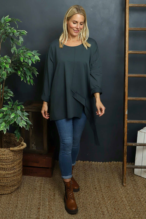 Mercer Asymmetric Cotton Top Charcoal