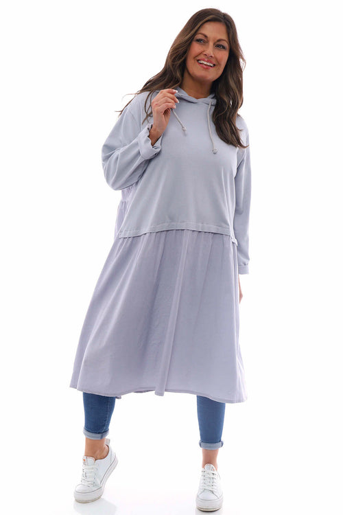 Lily Hooded Cotton Tunic Grey - Image 4