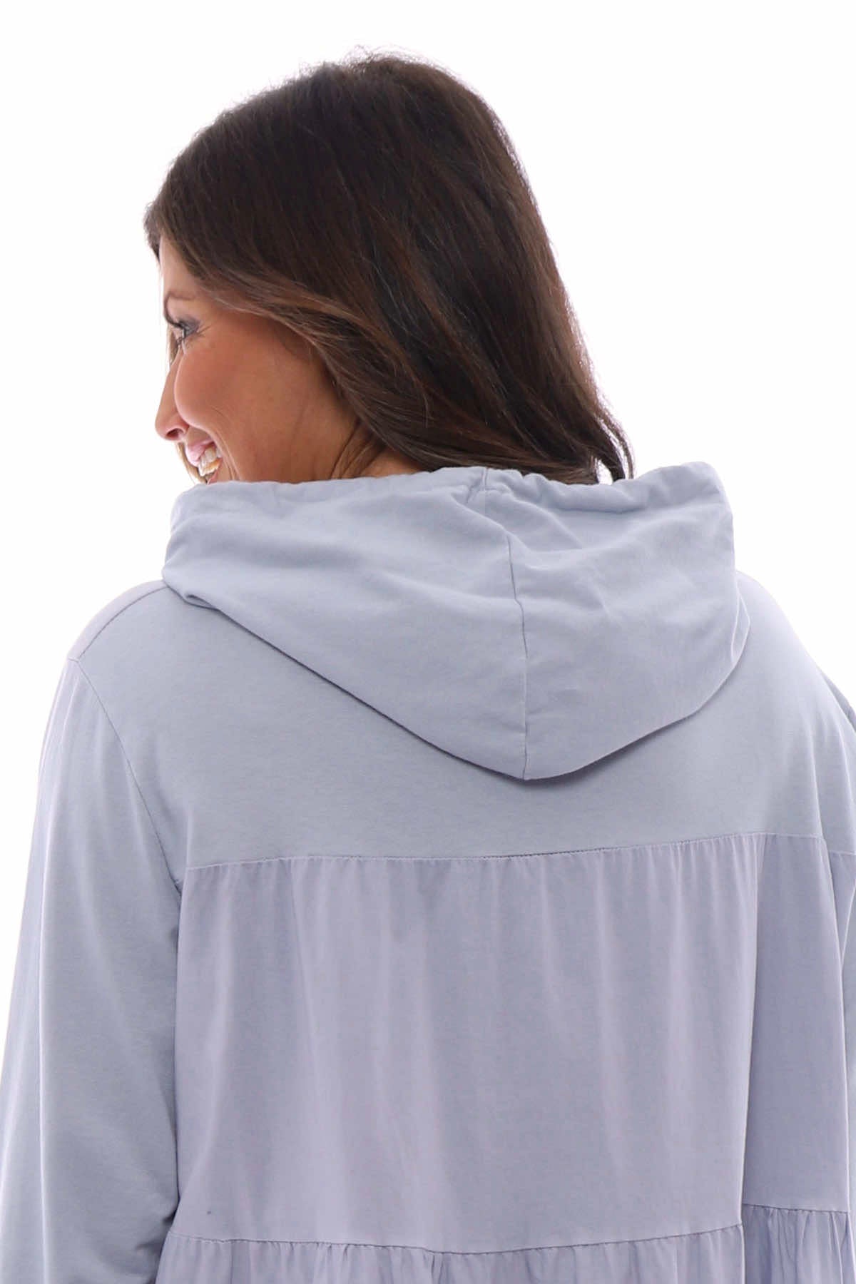 Lily Hooded Cotton Tunic Grey