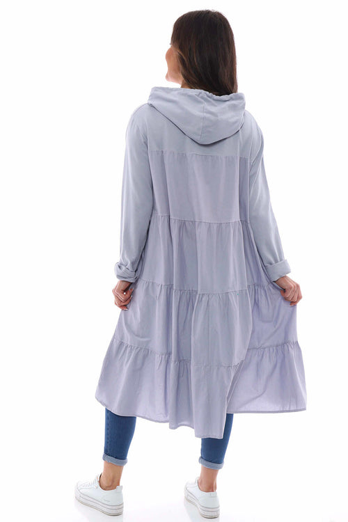 Lily Hooded Cotton Tunic Grey - Image 3