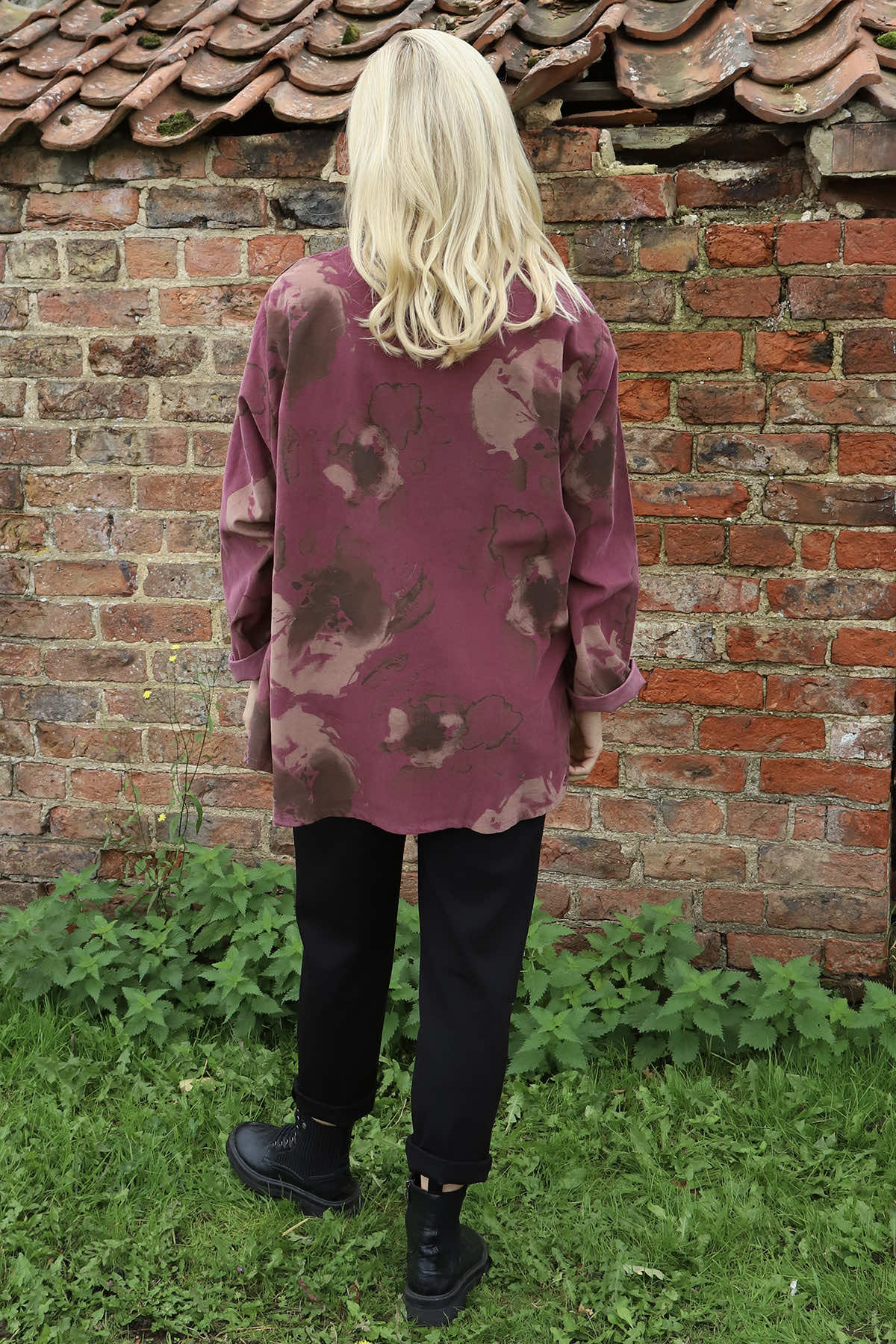Rachel Print Needlecord Top Plum