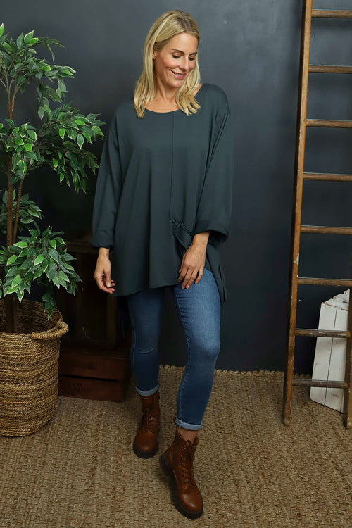 Mercer Asymmetric Cotton Top Charcoal - Image 3