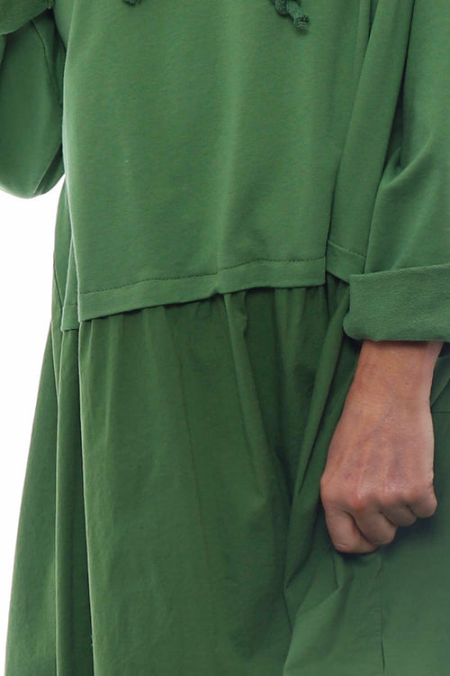 Lily Hooded Cotton Tunic Olive - Image 4