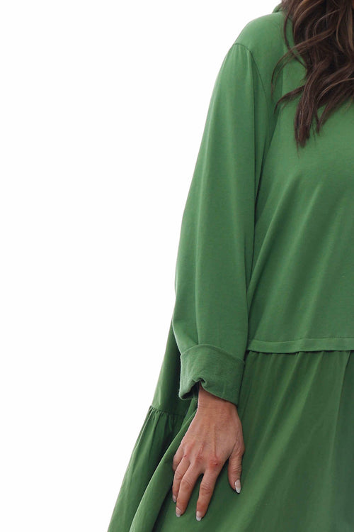 Lily Hooded Cotton Tunic Olive - Image 5