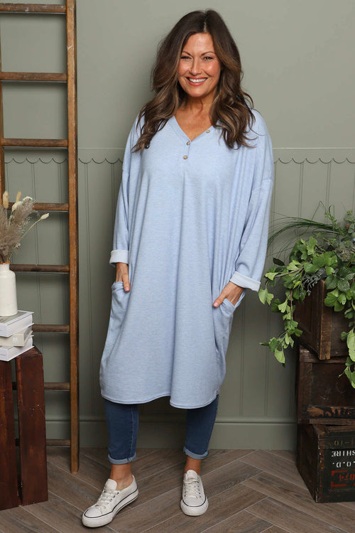 Linzi V-Neck Dress Light Blue - Image 1