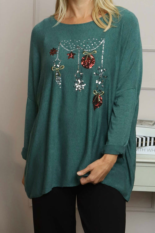 Lillian Christmas Jumper Sage Green - Image 3