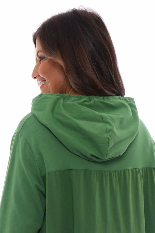 Lily Hooded Cotton Tunic Olive - Image 6