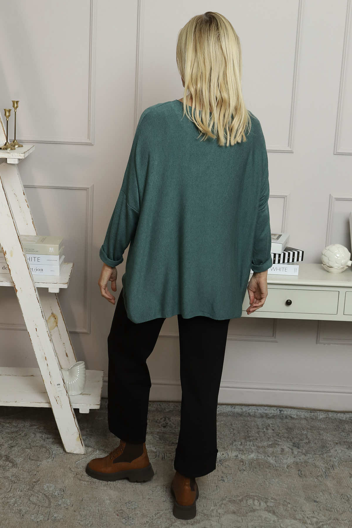 Lillian Christmas Jumper Sage Green