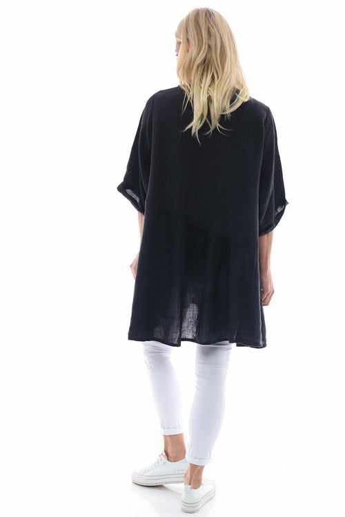 Lanton Linen Dress Charcoal - Image 8