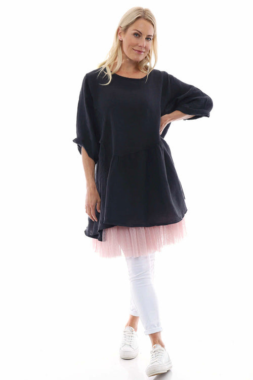 Lanton Linen Dress Charcoal - Image 6