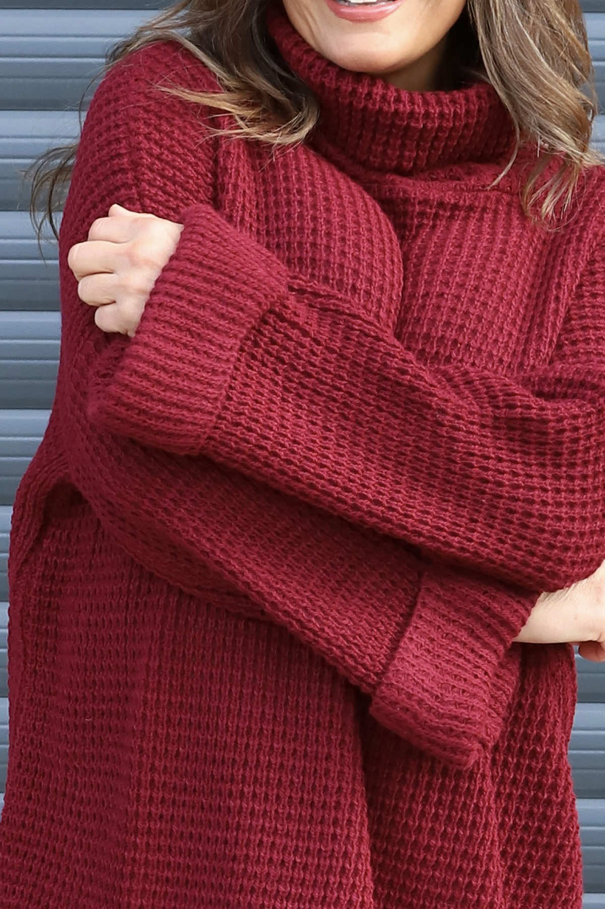 Romilly Polo Neck Knitted Jumper Wine