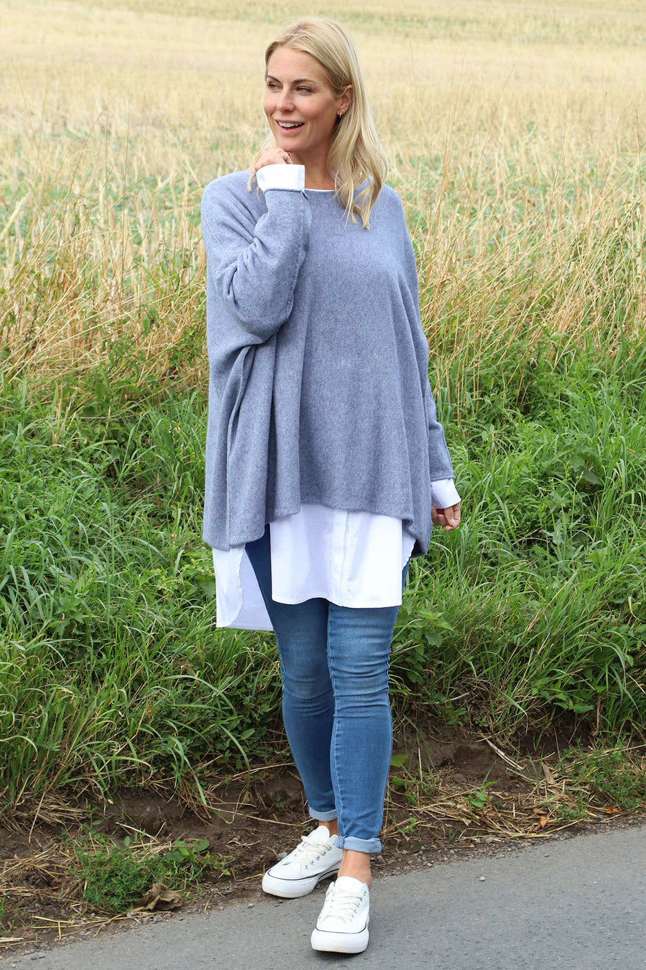 Leah Knitted Jumper Blue
