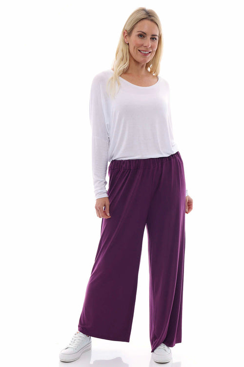 Alessia Cotton Trousers Purple - Image 1