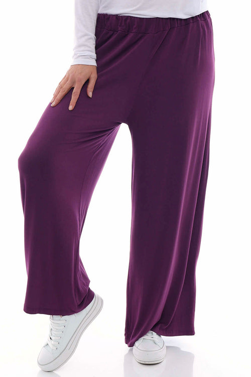 Alessia Cotton Trousers Purple - Image 2