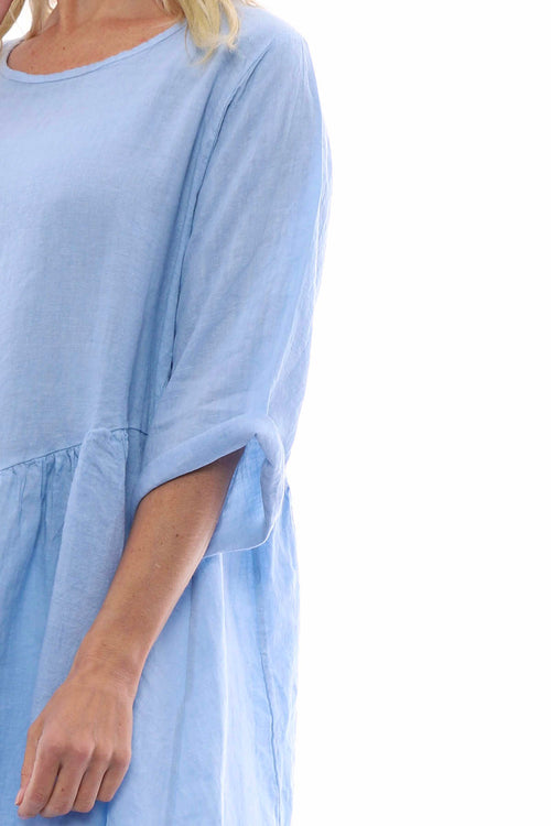 Lanton Linen Dress Light Blue - Image 7
