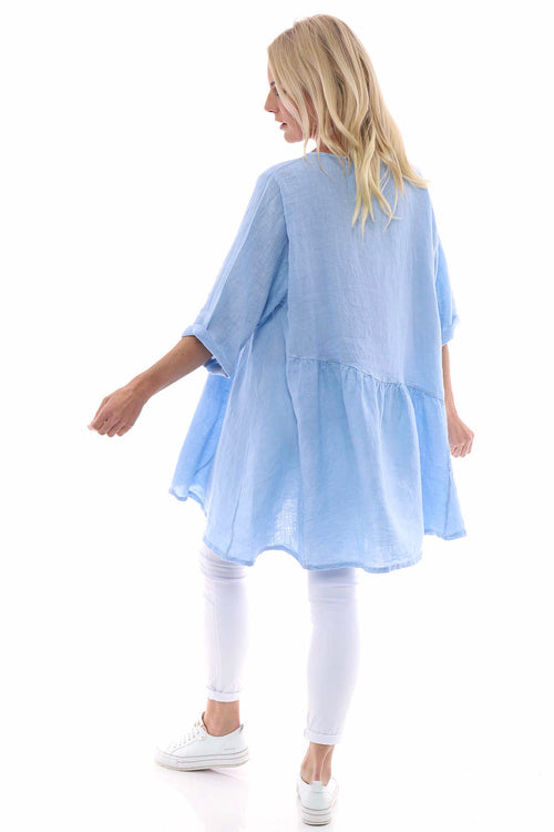 Lanton Linen Dress Light Blue - Image 8