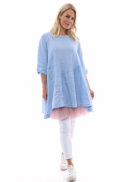 Lanton Linen Dress Light Blue - Image 2