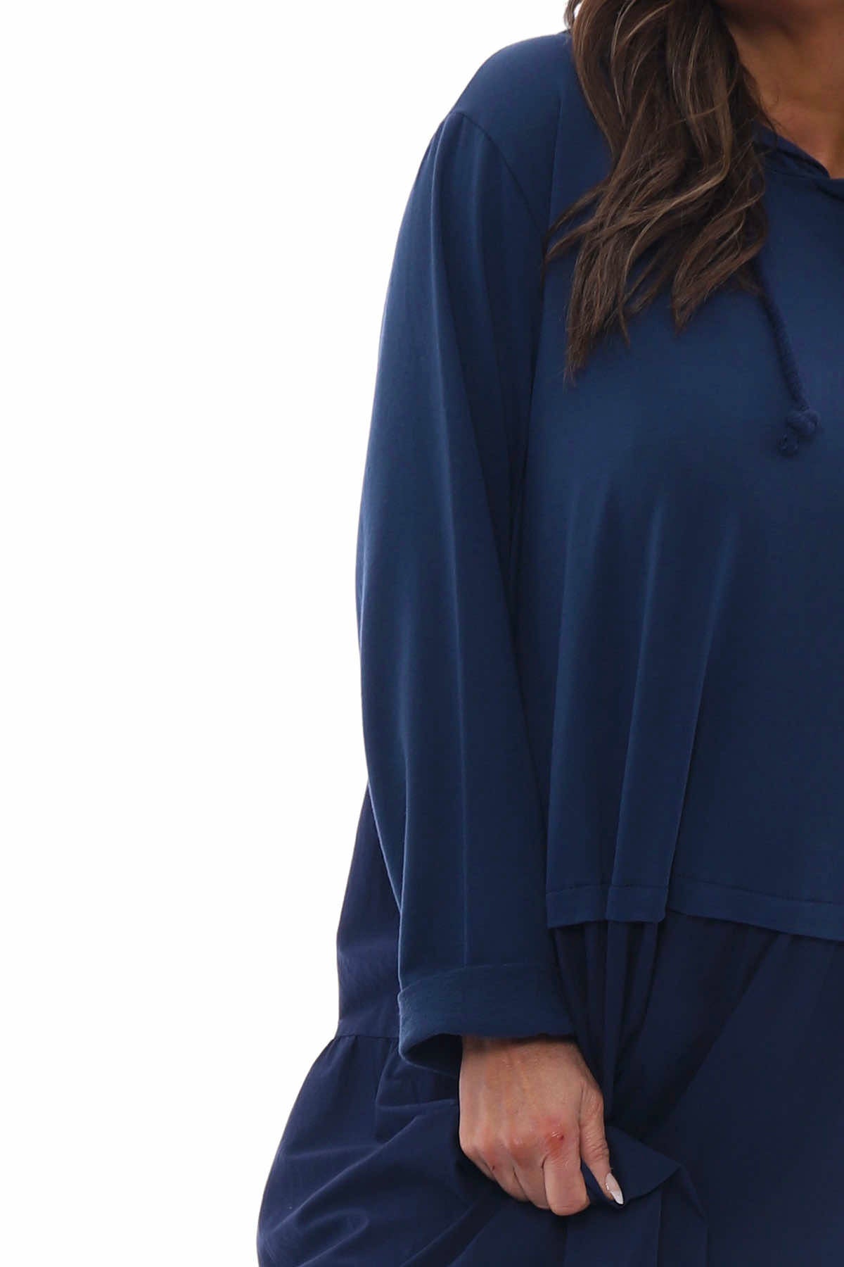 Lily Hooded Cotton Tunic Navy