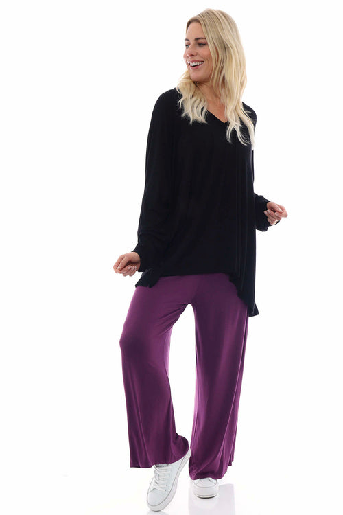 Alessia Cotton Trousers Purple - Image 6