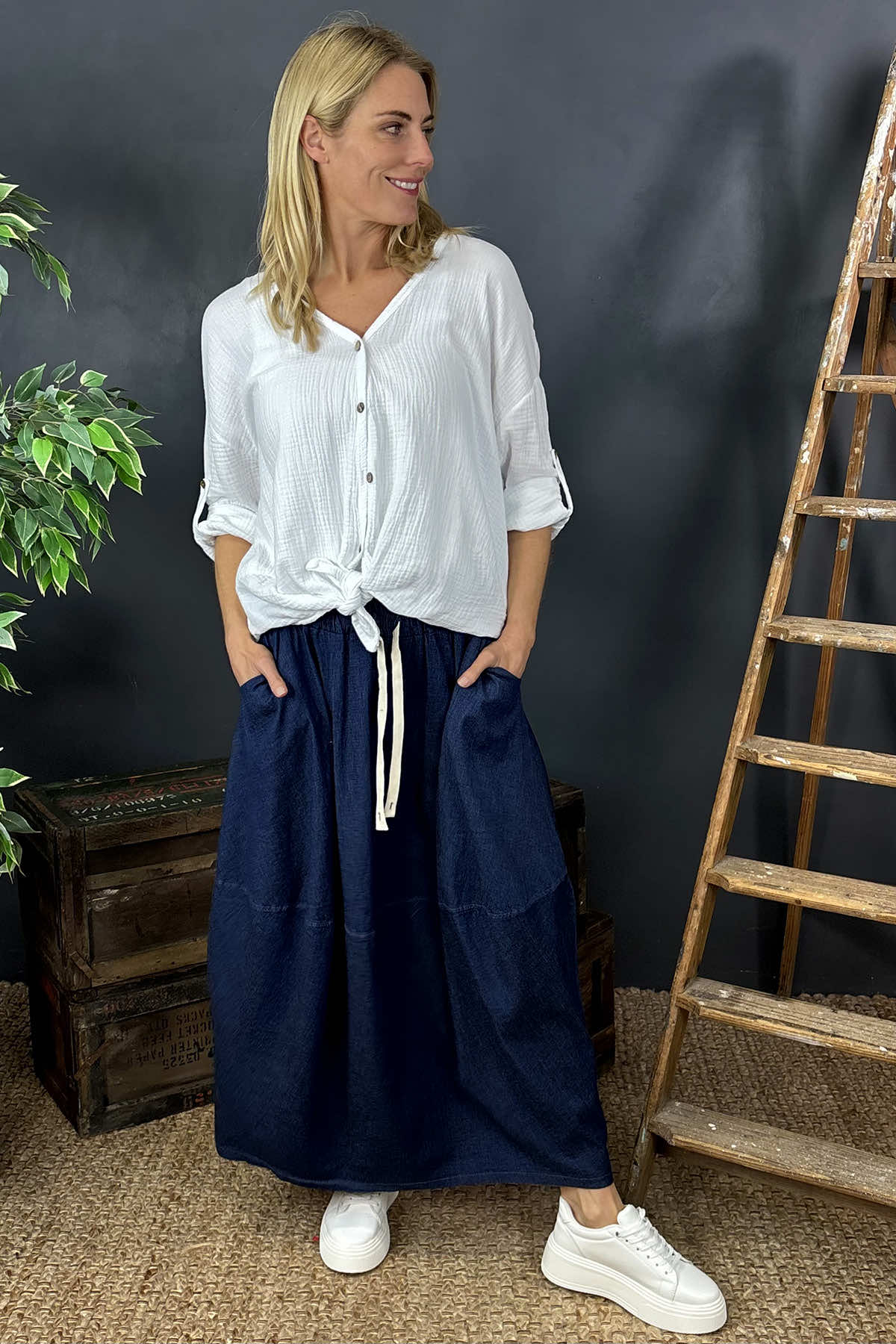 Branwen Denim Skirt Dark Denim