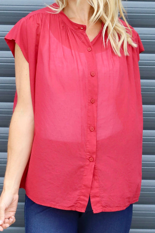 Irena Cotton Blouse Red - Image 3