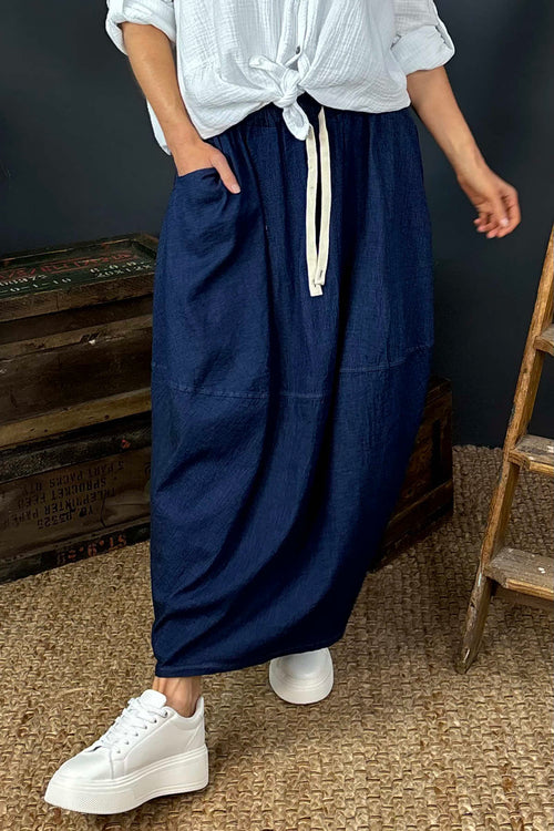 Branwen Denim Skirt Dark Denim - Image 3