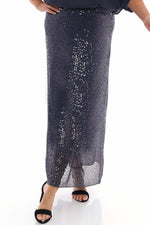 Hollis Sequin Skirt Charcoal Charcoal - Hollis Sequin Skirt Charcoal