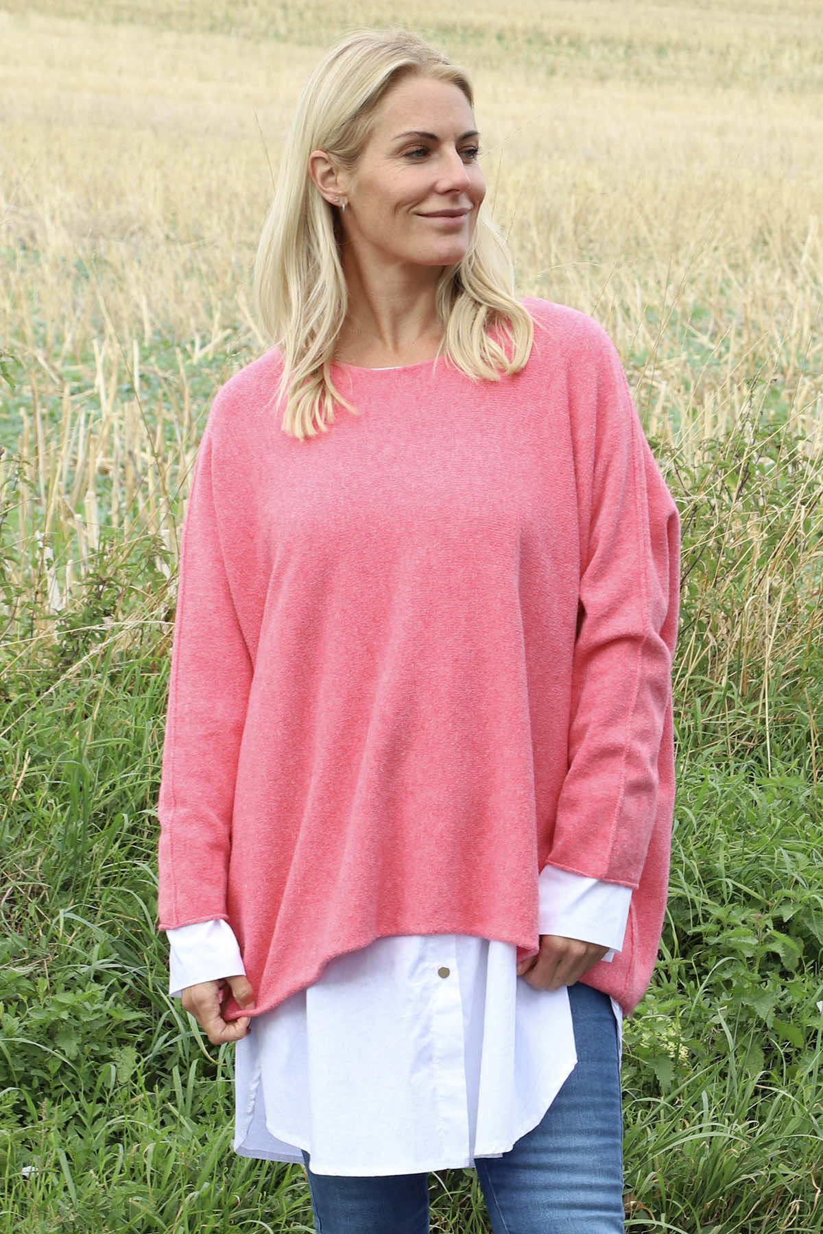 Leah Knitted Jumper Fuchsia