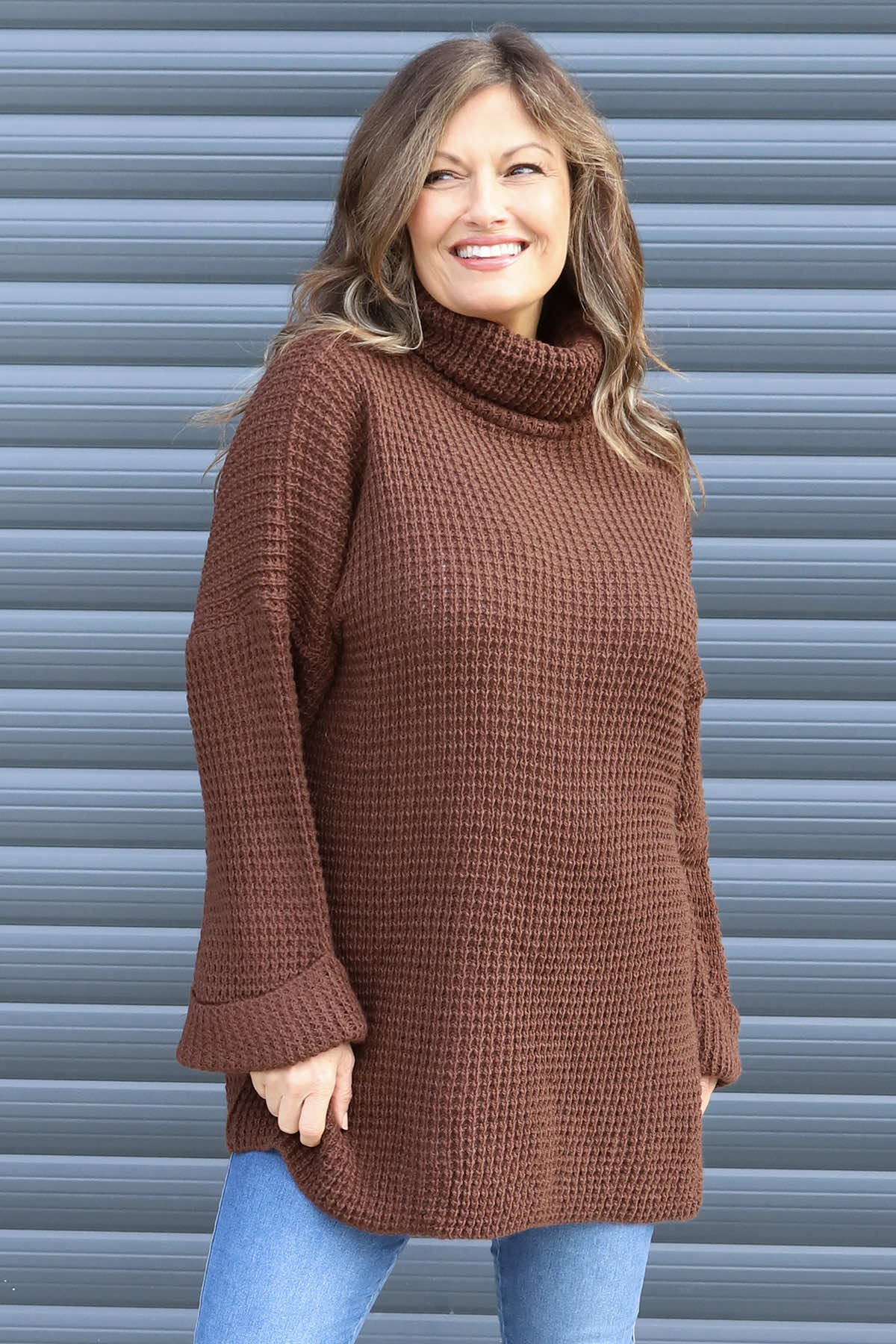 Romilly Polo Neck Knitted Jumper Cocoa