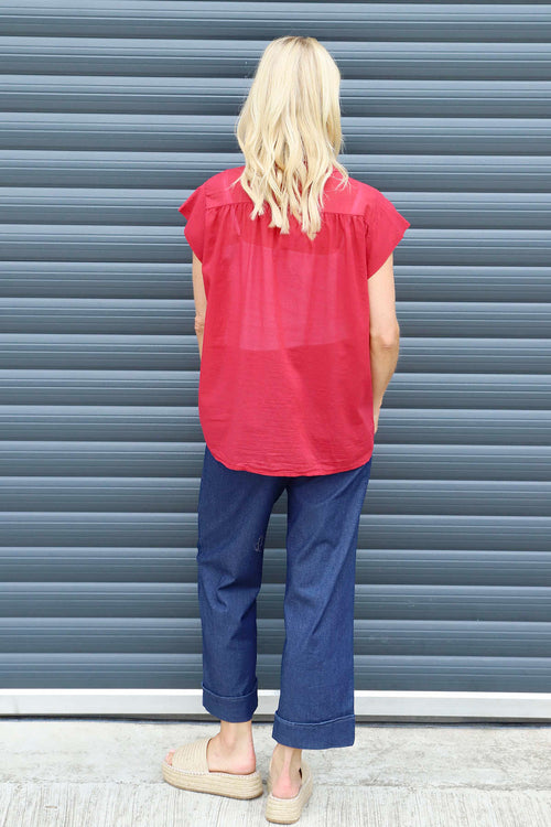 Irena Cotton Blouse Red - Image 4