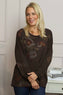 Carola Print Cotton Top Cocoa
