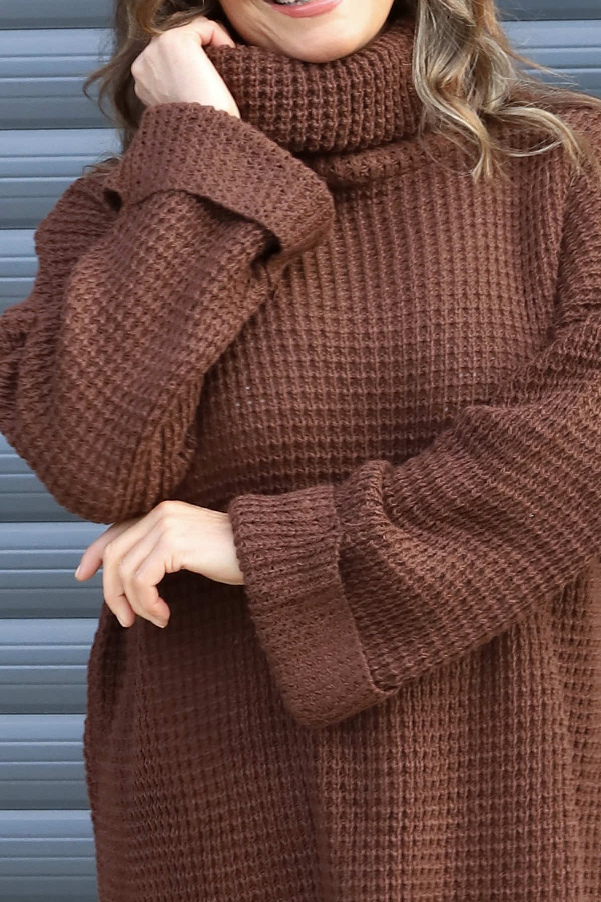 Romilly Polo Neck Knitted Jumper Cocoa