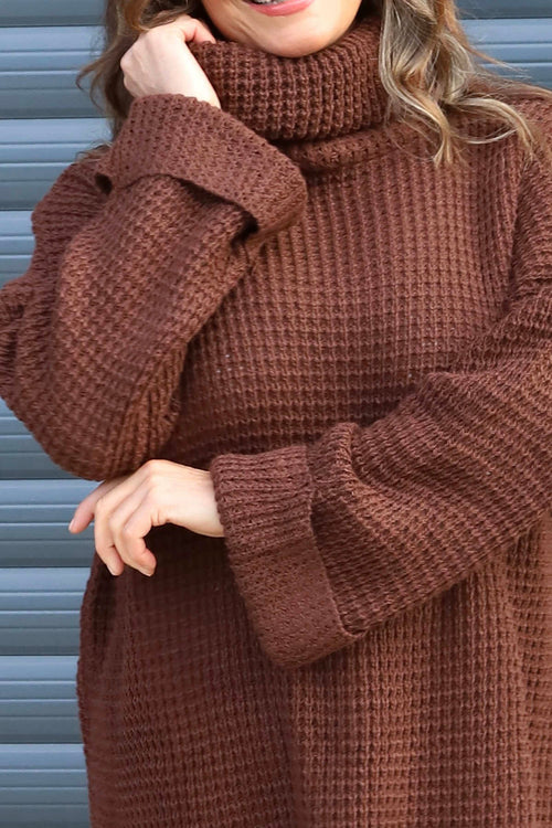 Romilly Polo Neck Knitted Jumper Cocoa - Image 3