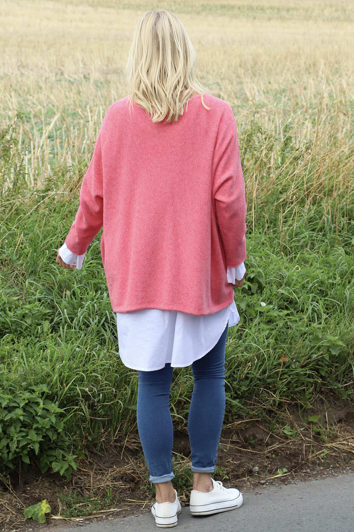 Leah Knitted Jumper Fuchsia