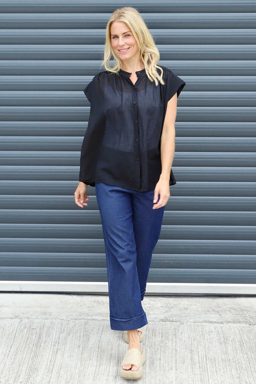 Irena Cotton Blouse Black - Image 1