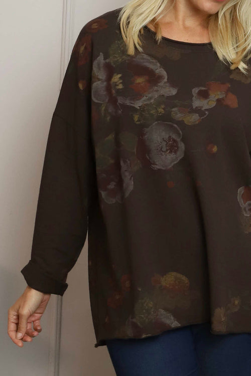 Carola Print Cotton Top Cocoa - Image 3