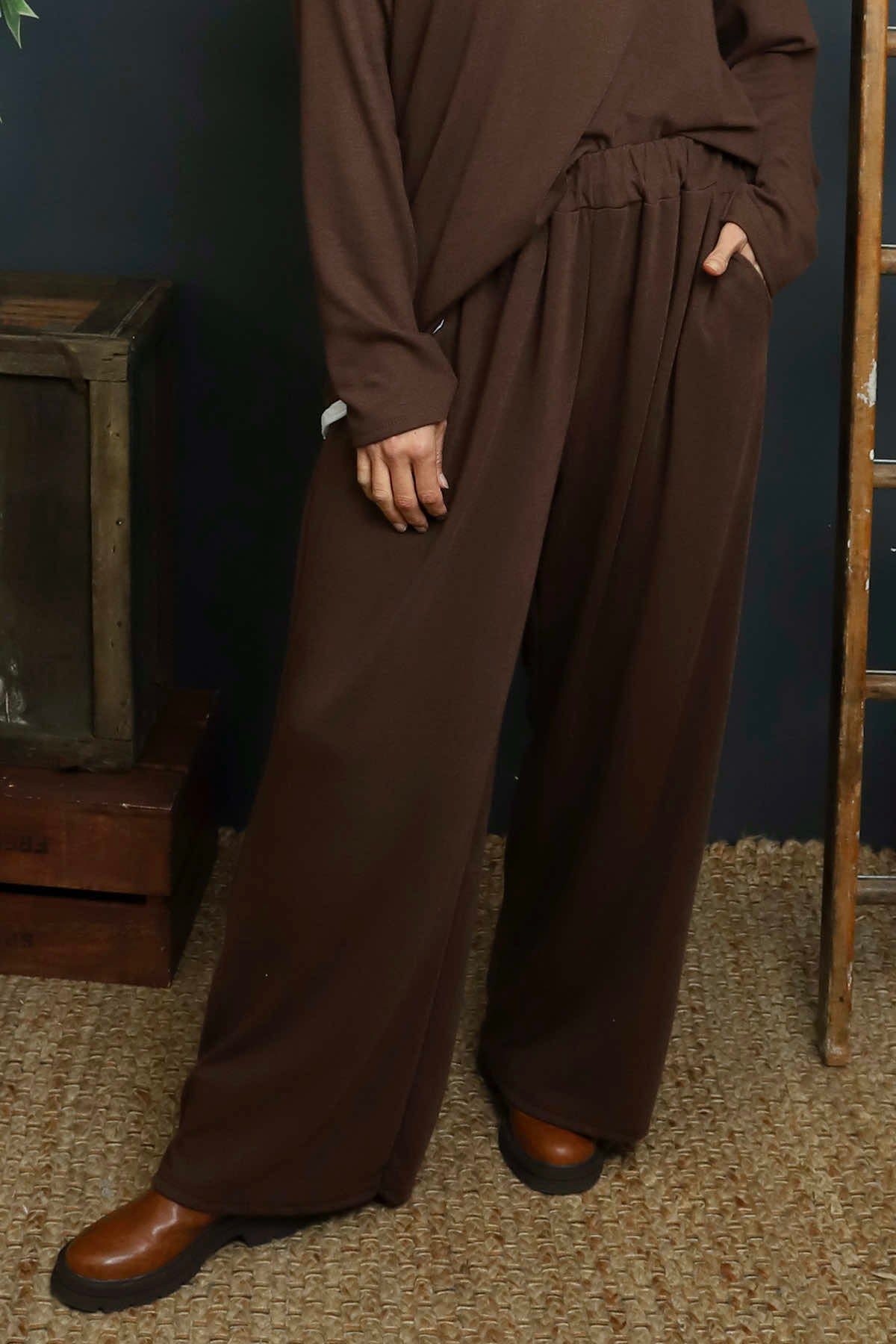 Rehema Wide Leg Trousers Cocoa
