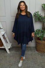 Mozelle Crochet Detail Cotton Top Navy Navy - Mozelle Crochet Detail Cotton Top Navy