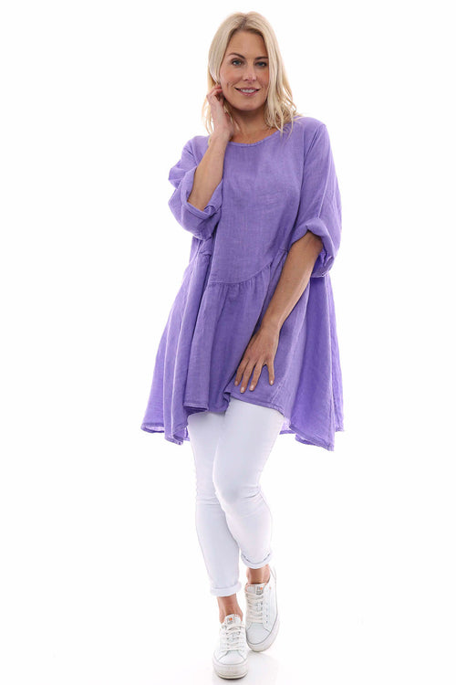 Lanton Linen Dress Lilac - Image 4