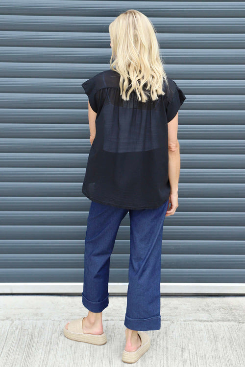 Irena Cotton Blouse Black - Image 4