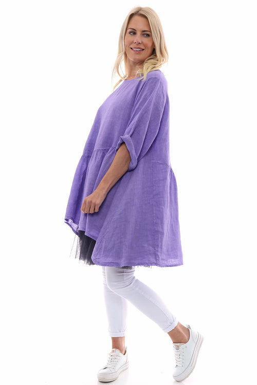 Lanton Linen Dress Lilac - Image 6