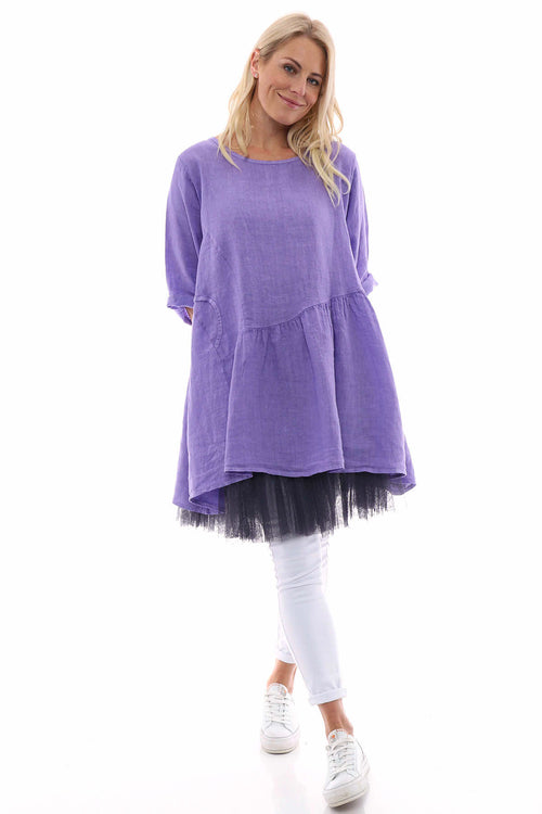 Lanton Linen Dress Lilac - Image 2