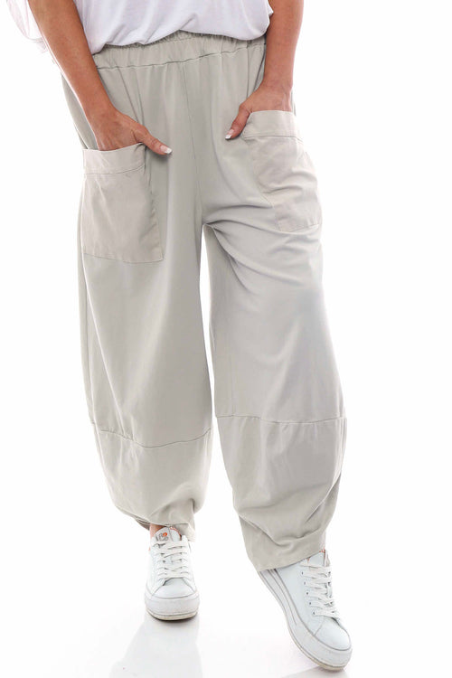 Blanca Pocket Cotton Trousers Stone - Image 3