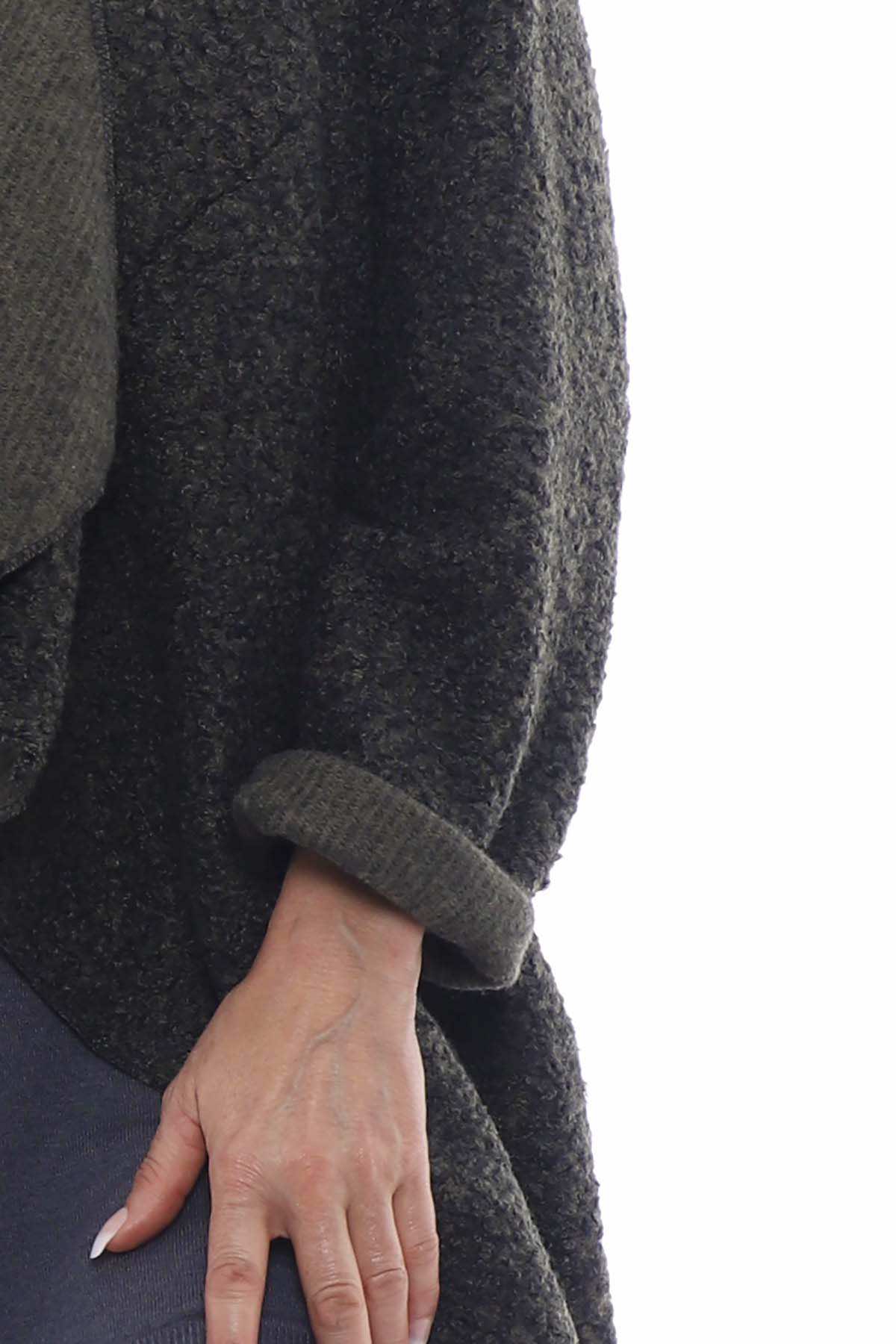 Olwen Boucle Fleck Coat Khaki