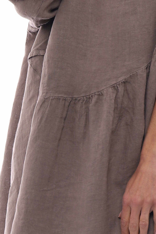 Lanton Linen Dress Mocha - Image 5